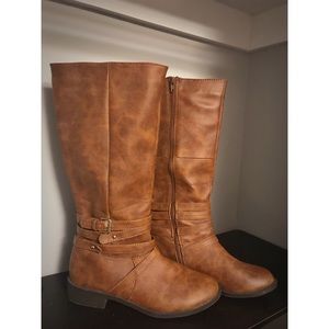 zip-up leather boots
